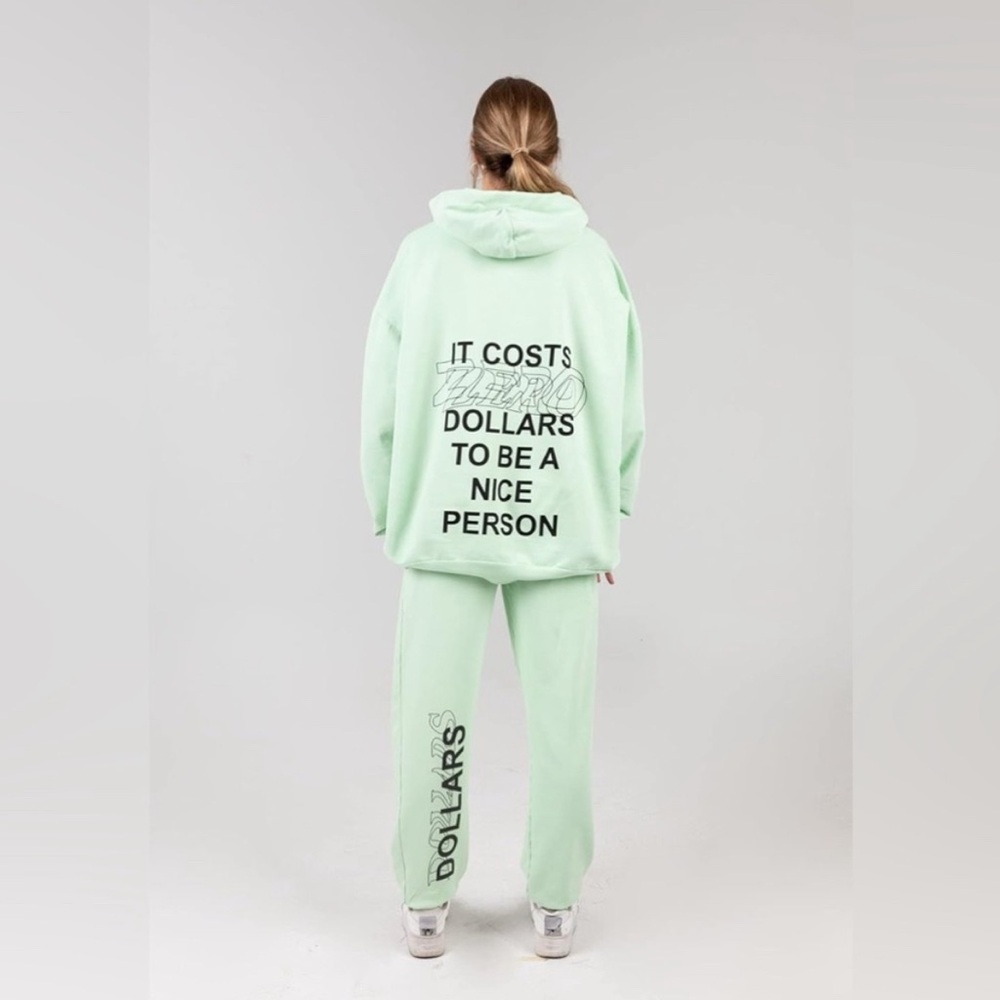 Mint Green Hoodie and Sweatpants Set